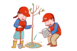 植树节种树的志愿者