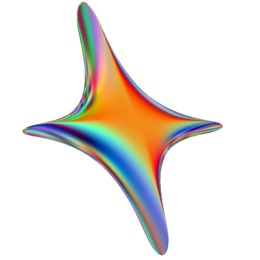 潮流酸性全息金属镭射机能彩虹3D立体几何图形png免抠 (90)