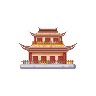 中式古建筑 楼房 中国古建筑png透明 (55)