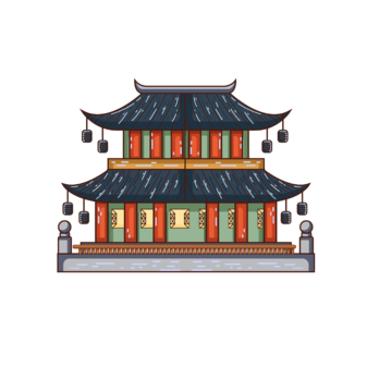 中式古建筑 楼房 中国古建筑png透明 (60)