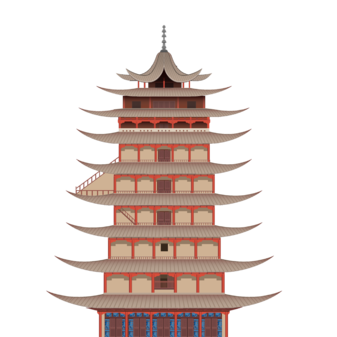 中式古建筑 楼房 中国古建筑png透明 (4)