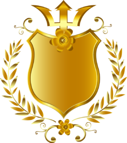 金色麦穗标志徽章装饰边框盾牌欧式花纹