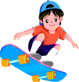 玩滑板的小男孩