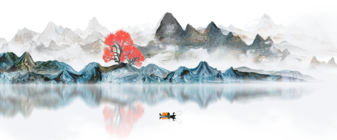 中国风古典山水画水墨画元素 (33)